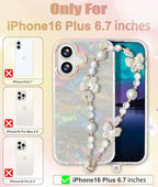 Compatible iPhone 16 Plus tok nőknek, vékony csillogó telefontok iPhone 16 Plus-hoz