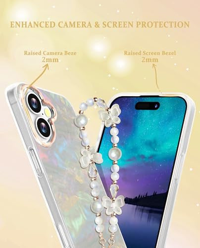 Compatible iPhone 16 Plus tok nőknek, vékony csillogó telefontok iPhone 16 Plus-hoz