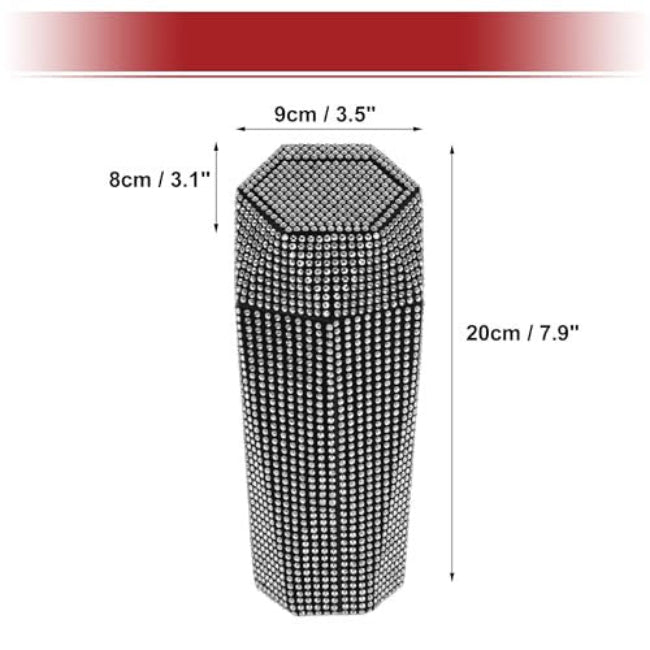 ABSOPRO autós szemetes strasszos hordozható 3,5" hossz, 3,1" szélesség, 7,9"