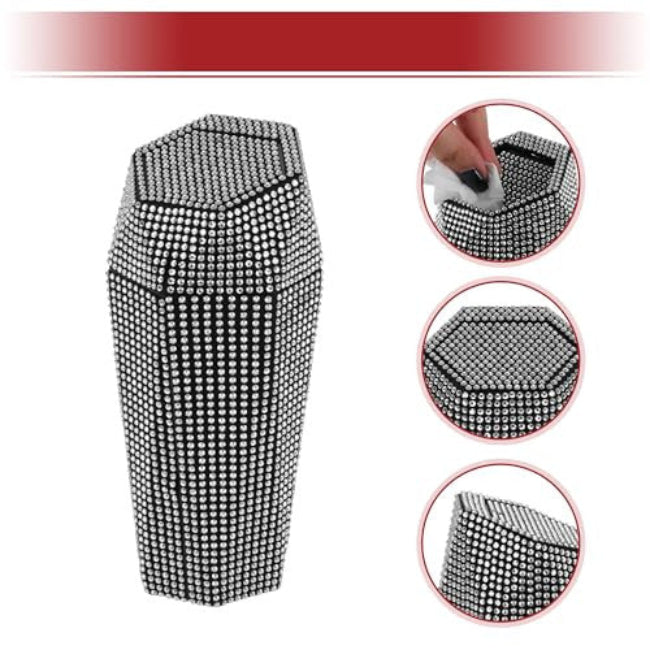 ABSOPRO autós szemetes strasszos hordozható 3,5" hossz, 3,1" szélesség, 7,9"