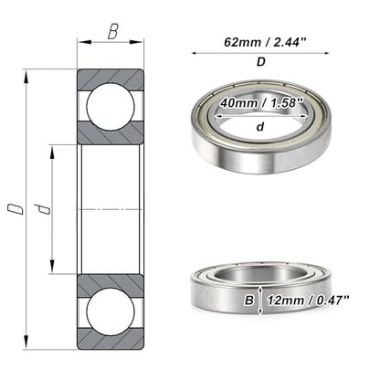 ABSOPRO 6908Zz mélyhornyú golyóscsapágy P6 40x62x12mm, kenve, dupla fém tömítés