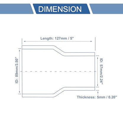 ABSOPRO 1 darab 57-89mm/2,24"-3,50" id 127mm/5,00" hossz 0 fok szilikon hűtőcső