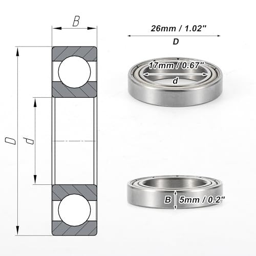ABSOPRO 6803Zz mélyhornyú golyóscsapágy P6 17x26x5mm, kenve, dupla fém tömítés