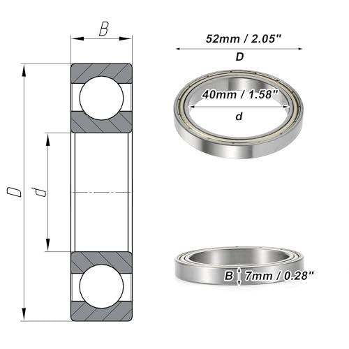 ABSOPRO 6808Zz mélyhornyú golyóscsapágy P6 40x52x7mm, kenve, dupla fém tömítés