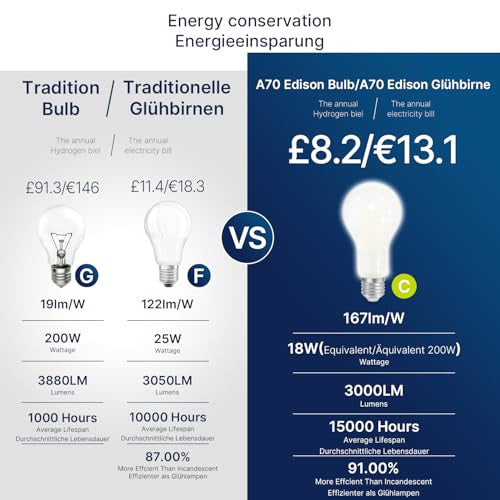 FLSNT E27 csavaros izzó 18W A70 LED 5000K, 2 darabos