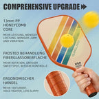 Pickleball ütőkészlet 2 darabos, üvegszálas felület, 13 mm PP méhsejt mag, 4 beltéri