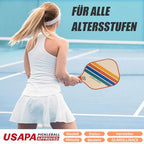 Pickleball ütőkészlet 2 darabos, üvegszálas felület, 13 mm PP méhsejt mag, 4 beltéri