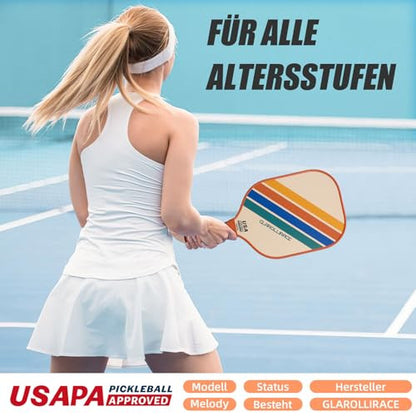Pickleball ütőkészlet 2 darabos, üvegszálas felület, 13 mm PP méhsejt mag, 4 beltéri