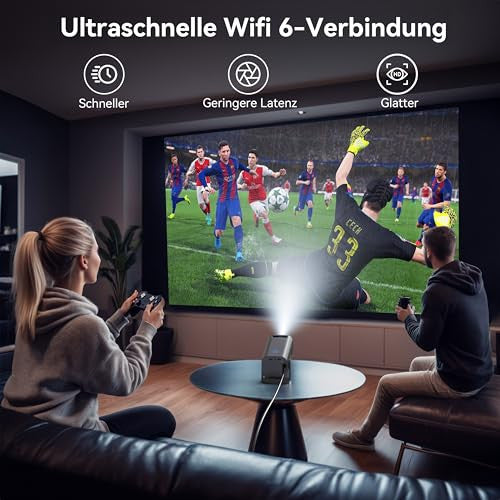 Polocsh Mini projektor, Full HD1080P, 4K, Android 11.0, hordozható projektor WLAN6