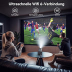 Polocsh projektor 4K 1080p Full HD, mini projektor automatikus trapézkorrekcióval