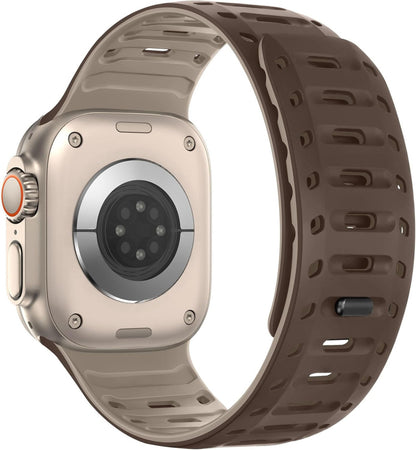 HITZEE sportszíj Apple Watch-hoz, szilikon mágneses férfi csat barna/khaki