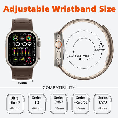 HITZEE sportszíj Apple Watch-hoz, szilikon mágneses férfi csat barna/khaki