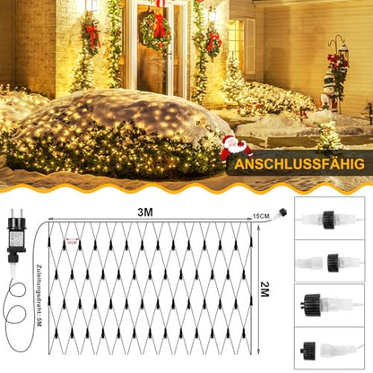 Laybasic LED fényháló, kültéri 6x4m, IP44 vízálló, időzítővel
