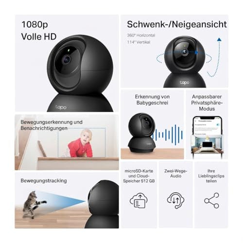 Tapo C201 360° WiFi beltéri kamera 1080P éjjellátó, mozgásérzékelés, kétirányú hang - outlet termék