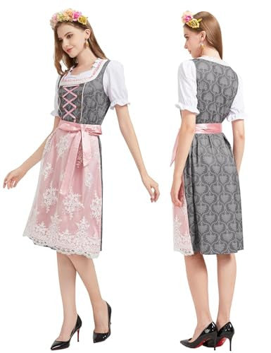 Hislovy női dirndl, 5 darabos Oktoberfest női szett dirndl-komplett szett népviseleti