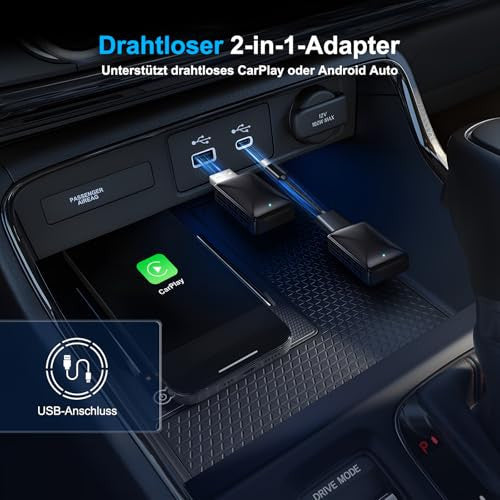 Quilted Northern Wireless Carplay Adapter 2 az 1-ben CarPlay/Android Auto Type-C
