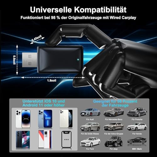 Quilted Northern Wireless Carplay Adapter 2 az 1-ben CarPlay/Android Auto Type-C
