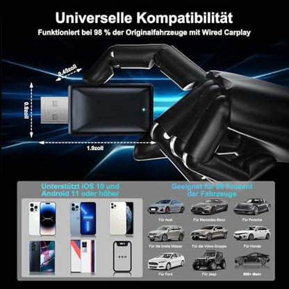 Quilted Northern Wireless Carplay Adapter 2 az 1-ben CarPlay/Android Auto Type-C