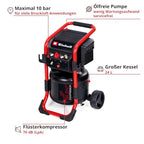 Einhell TE-AC 240/24 csendes légkompresszor 1500W, 240V, 10 bar, olajmentes, 70 dB