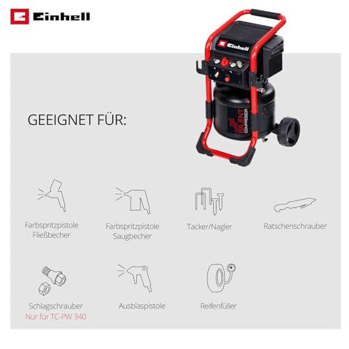 Einhell TE-AC 240/24 csendes légkompresszor 1500W, 240V, 10 bar, olajmentes, 70 dB