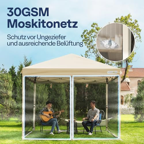 VIVOHOME 2,4x2,4m kerti sátor szürke