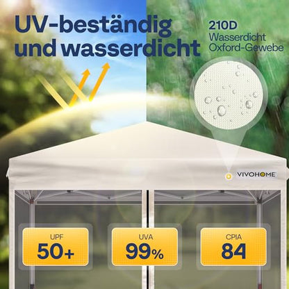 VIVOHOME 2,4x2,4m kerti sátor szürke