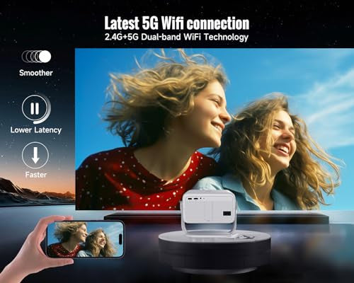 Android 13 okos projektor 4K 1080P, 5G WiFi, BT5.2, auto fókusz, auto