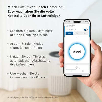 Bosch Air 4000i légtisztító okos, 62.5 m², 99% szűrés, 300 m³/h, kijelző, app