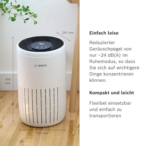 Bosch Air 4000i légtisztító okos, 62.5 m², 99% szűrés, 300 m³/h, kijelző, app