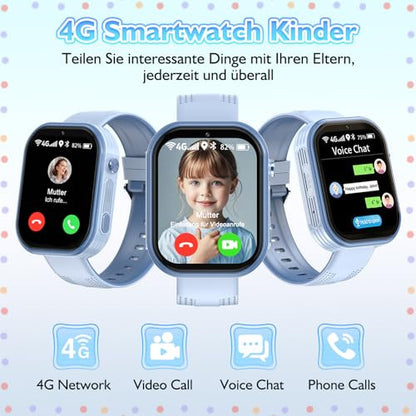 Clleylise Smartwatch gyerekeknek GPS, telefon, videohívás, hangüzenet, SOS, iskolai