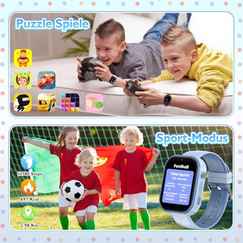 Clleylise Smartwatch gyerekeknek GPS, telefon, videohívás, hangüzenet, SOS, iskolai