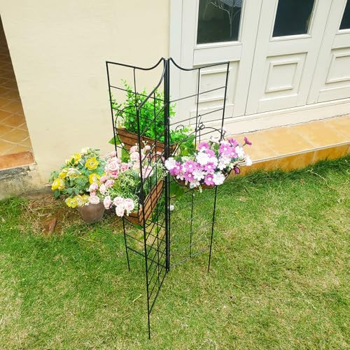 SCENDOR GARDEN 3 darabos összecsukható kerti rács 115 cm x 24,5 cm, fém, dekoratív