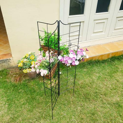 SCENDOR GARDEN 3 darabos összecsukható kerti rács 115 cm x 24,5 cm, fém, dekoratív
