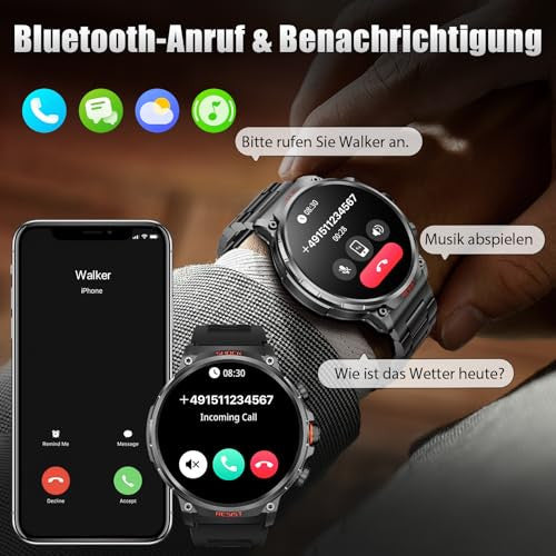 WalkerFit Smartwatch, 1.85" HD, telefonfunkcióval, 710mAh hosszú akkumulátoridő