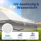 VIVOHOME 3x3m kerti pavilon duplatetős, magasságállítható, központi zár, UV védelem