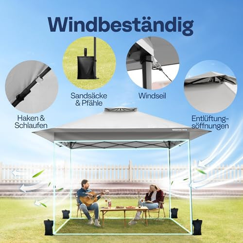 VIVOHOME 3x3m kerti pavilon duplatetős, magasságállítható, központi zár, UV védelem