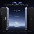 UGREEN 10Gbps USB kapcsoló, USB C kapcsoló 3X3.2 A és 1X3.2 C port adatkapcsolat, egy