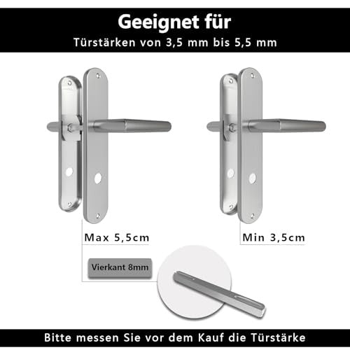AwmnSrman WC ajtózár kilincs belső ajtókhoz 240x50 mm, ezüst