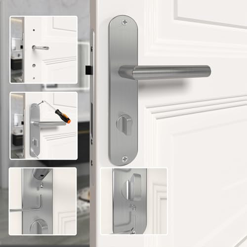 AwmnSrman WC ajtózár kilincs belső ajtókhoz 240x50 mm, ezüst