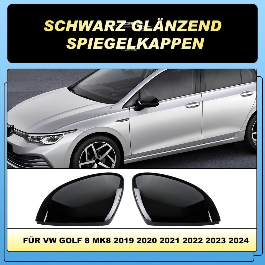 GEARMONSTER visszapillantó tükör borítás fényes fekete VW Golf 8 MK8 2019-2021