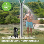 Tadomoe 20L kemping zuhany pumpával hordozható napenergiás zuhanyzsák praktikus