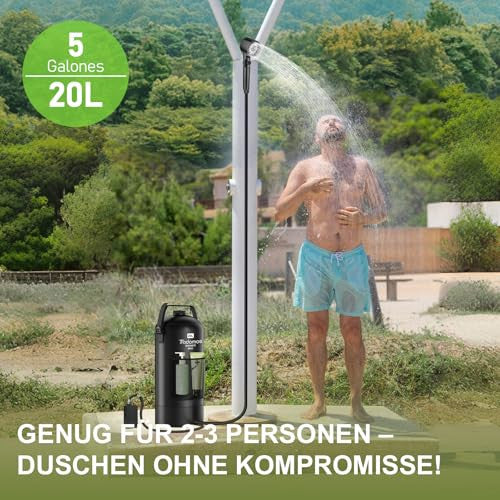 Tadomoe 20L kemping zuhany pumpával hordozható napenergiás zuhanyzsák praktikus