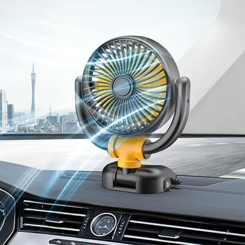 Berelin Auto ventilátor 12V, autó ventilátor 360 fokban forgatható tapadókoronggal