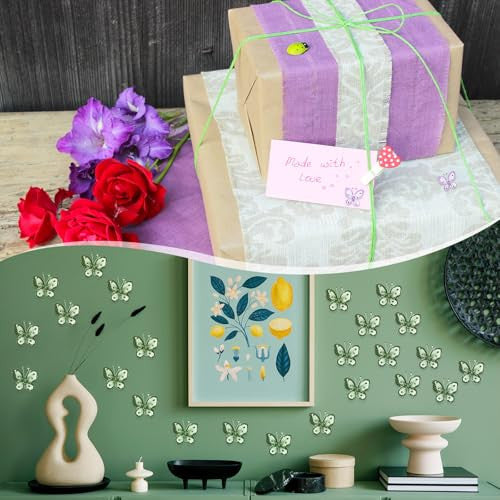 PATIKIL 12 darab pillangók kézműveshez, 5,5 cm hálós drót csillogó organza pillangók