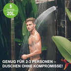 20L kemping zuhany pedálos légpumpával hordozható napenergiás zuhanyzsák praktikus