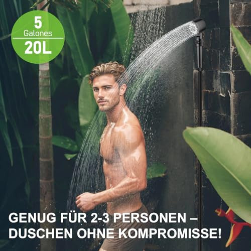 20L kemping zuhany pedálos légpumpával hordozható napenergiás zuhanyzsák praktikus