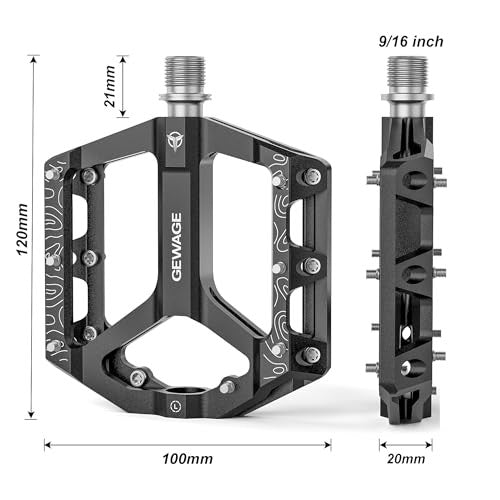 GEWAGE MTB kerékpárpedál szett – lapos pedálok hegyikerékpárhoz és gravel bike-hoz