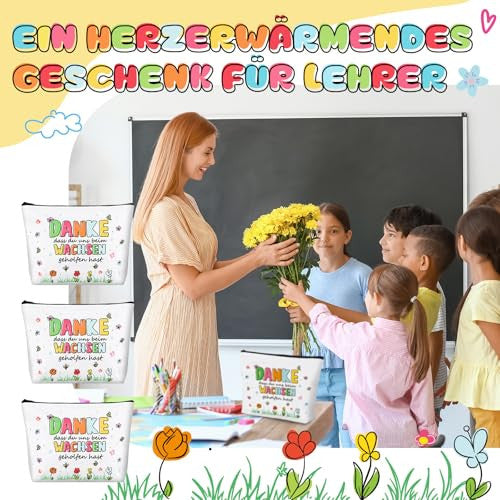 Otuuz 3 darabos óvodai búcsúajándék kozmetikai táska tanároknak fehér cipzáras