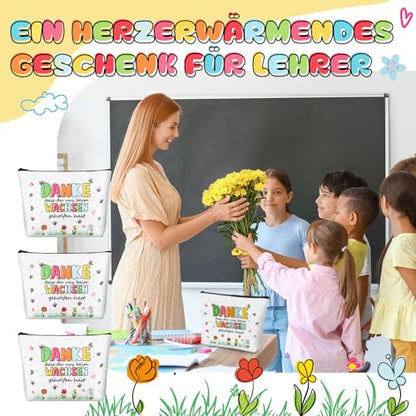 Otuuz 3 darabos óvodai búcsúajándék kozmetikai táska tanároknak fehér cipzáras