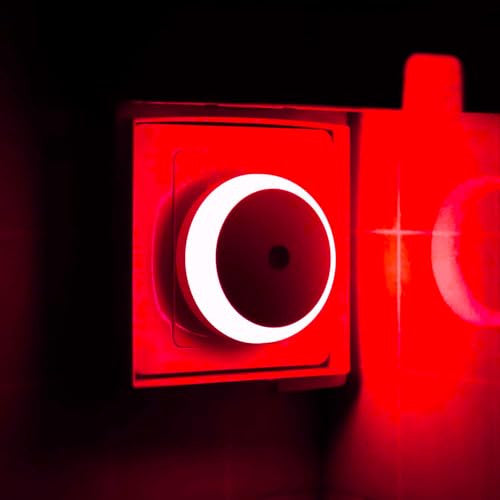 FanFuGuo® Rot LED éjszakai fény aljzat gyerekeknek 3 darabos, szürkületérzékelővel